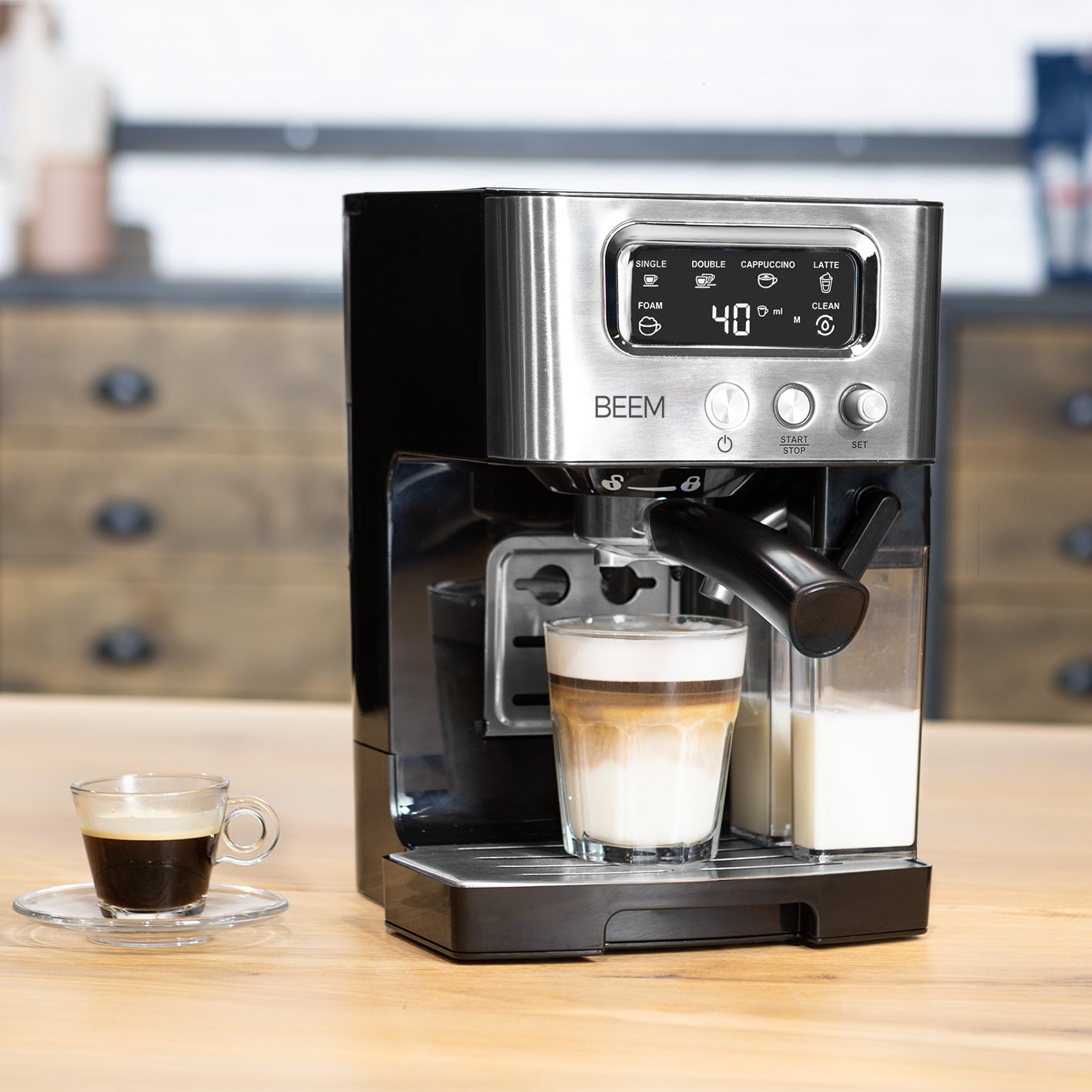 Espressor semiautomat BEEM, Espresso Latte, compatibil cu cafea